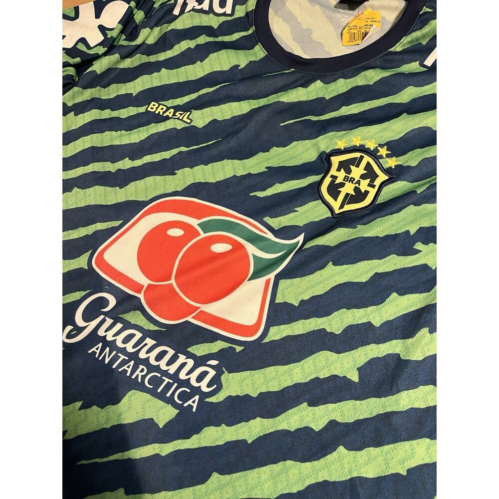 NEW Brazil Brasil National Soccer Guarana Antarctica Training Kit GOL Jersey XL